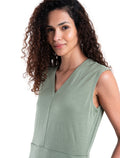 Women's Merino 200 Granary Sleeveless V Neck Dress Oil/Black/Silver - 5
