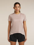 Women's Merino Blend 125 Cool-Lite™ Speed Short Sleeve Slit Back Tee Pink quartz - 1