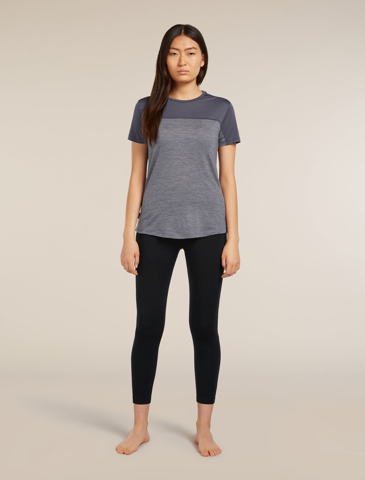 Women's Merino Blend 125 Cool-Lite™ Sphere Short Sleeve T-Shirt Colour Block Graphite Heather/Graphite - 3