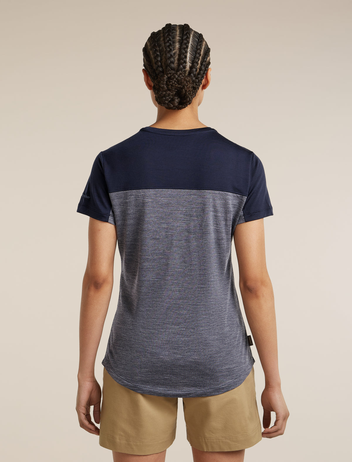 Women's Merino Blend 125 Cool-Lite™ Sphere Short Sleeve Tee Colour Block Midnight Navy - 2