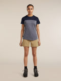 Women's Merino Blend 125 Cool-Lite™ Sphere Short Sleeve Tee Colour Block Midnight Navy - 3