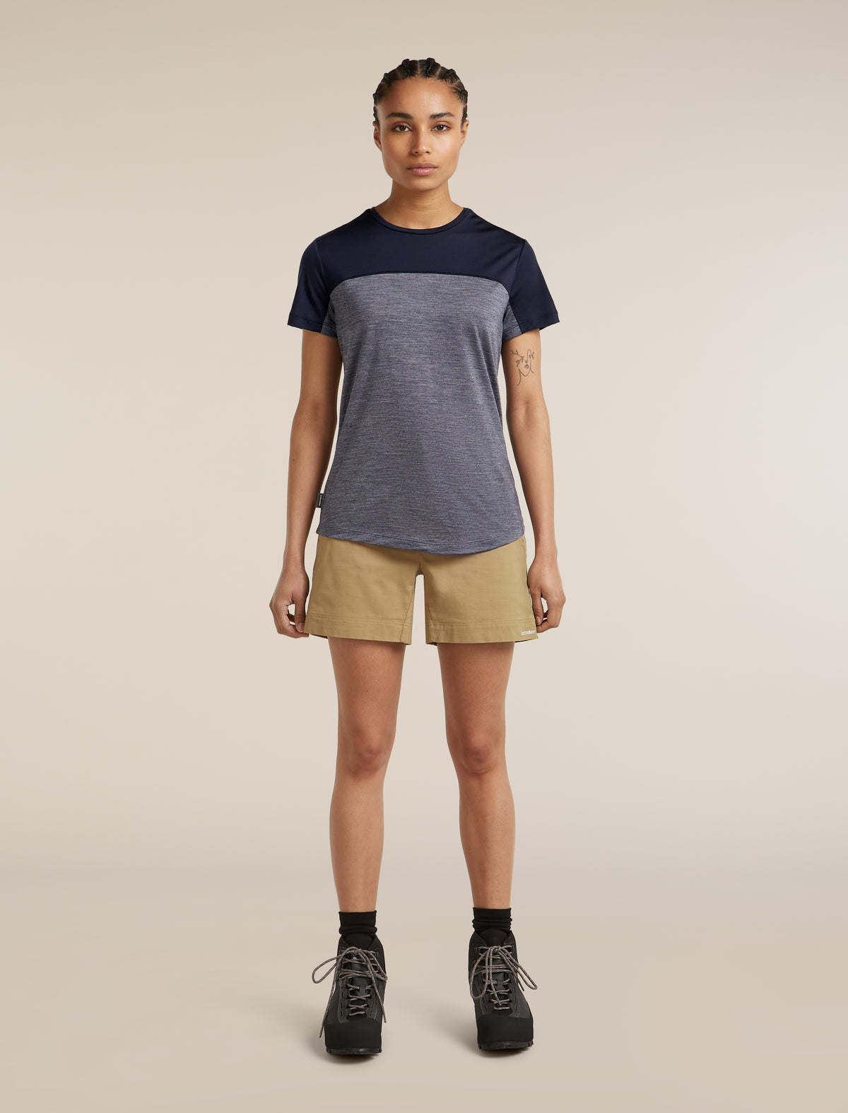 Women's Merino Blend 125 Cool-Lite™ Sphere Short Sleeve Tee Colour Block Midnight Navy - 3
