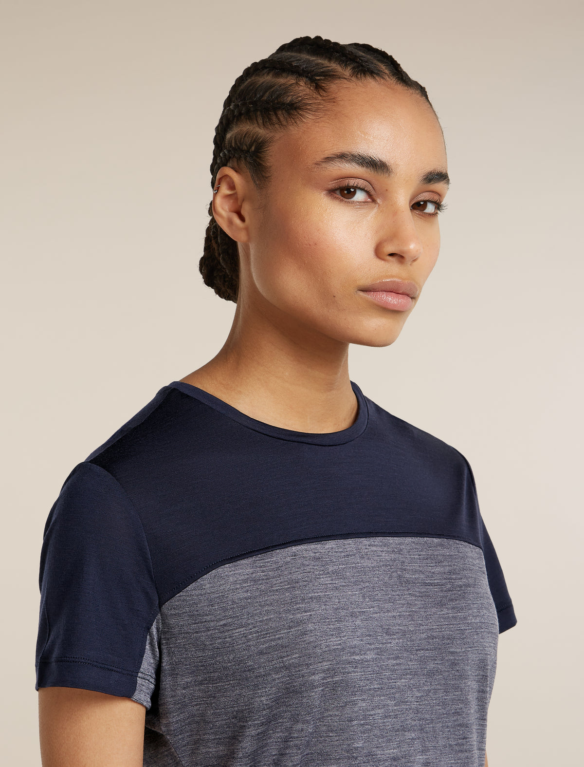 Women's Merino Blend 125 Cool-Lite™ Sphere Short Sleeve Tee Colour Block Midnight Navy - 5