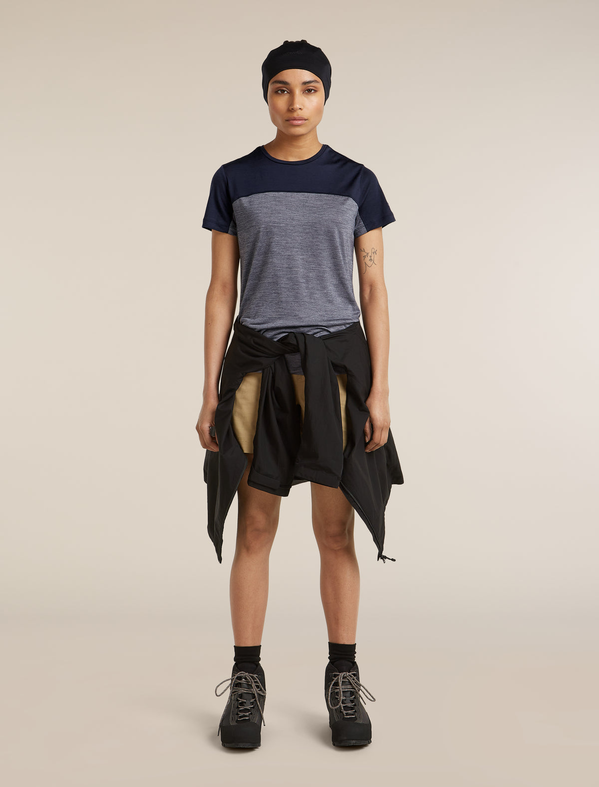 Women's Merino Blend 125 Cool-Lite™ Sphere Short Sleeve Tee Colour Block Midnight Navy - 4