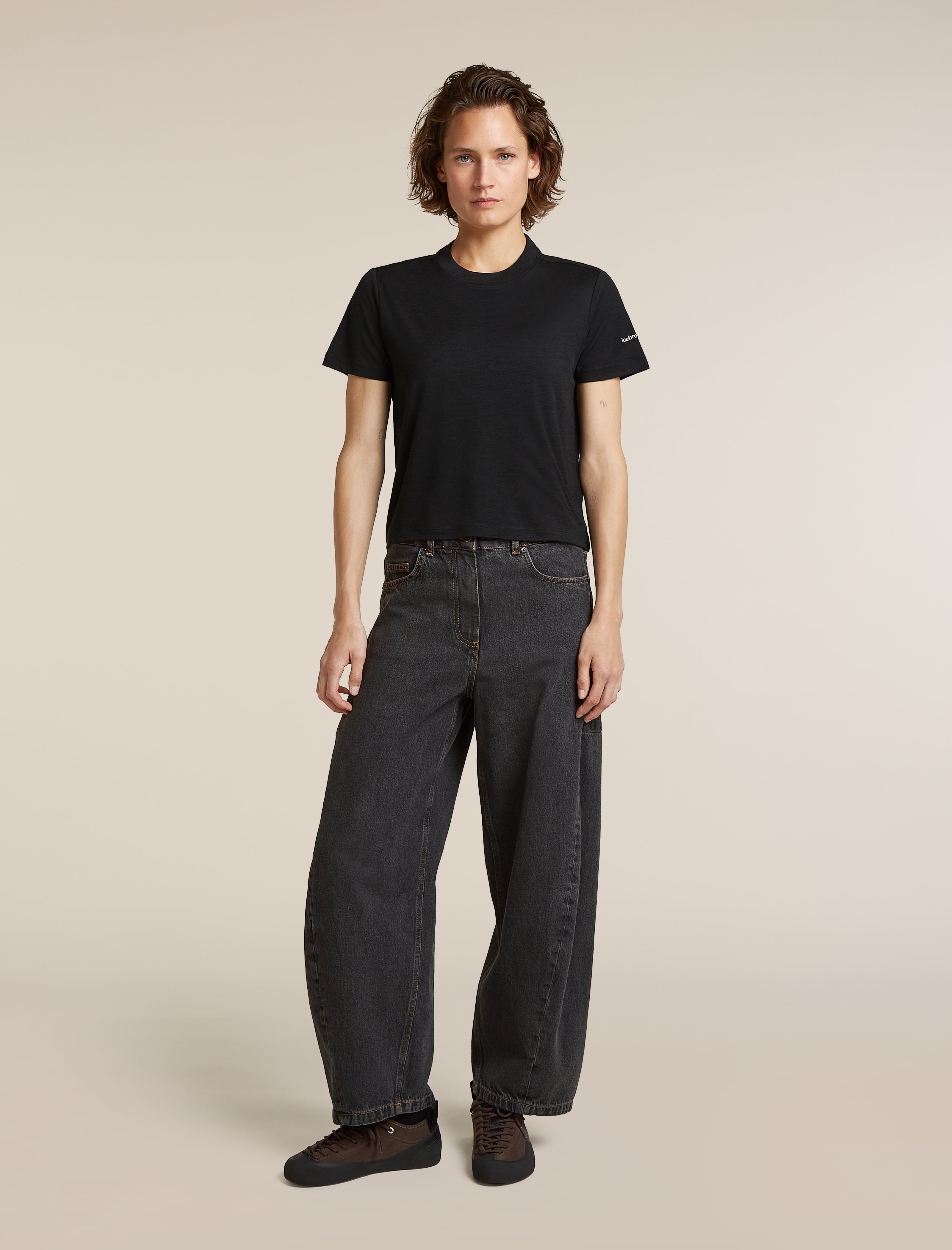 Women's Merino 150 Tech Lite III Crop T-Shirt | icebreaker Black