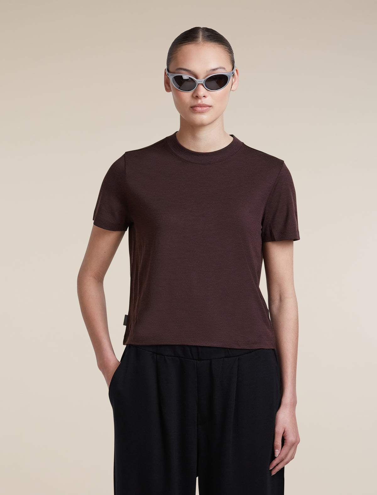 Women's Merino 150 Tech Lite Short Sleeve Crop Tee Bittersweet - 5
