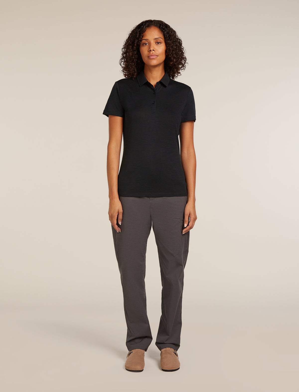 Women's Merino 150 Tech Lite Short Sleeve Polo Black - 3