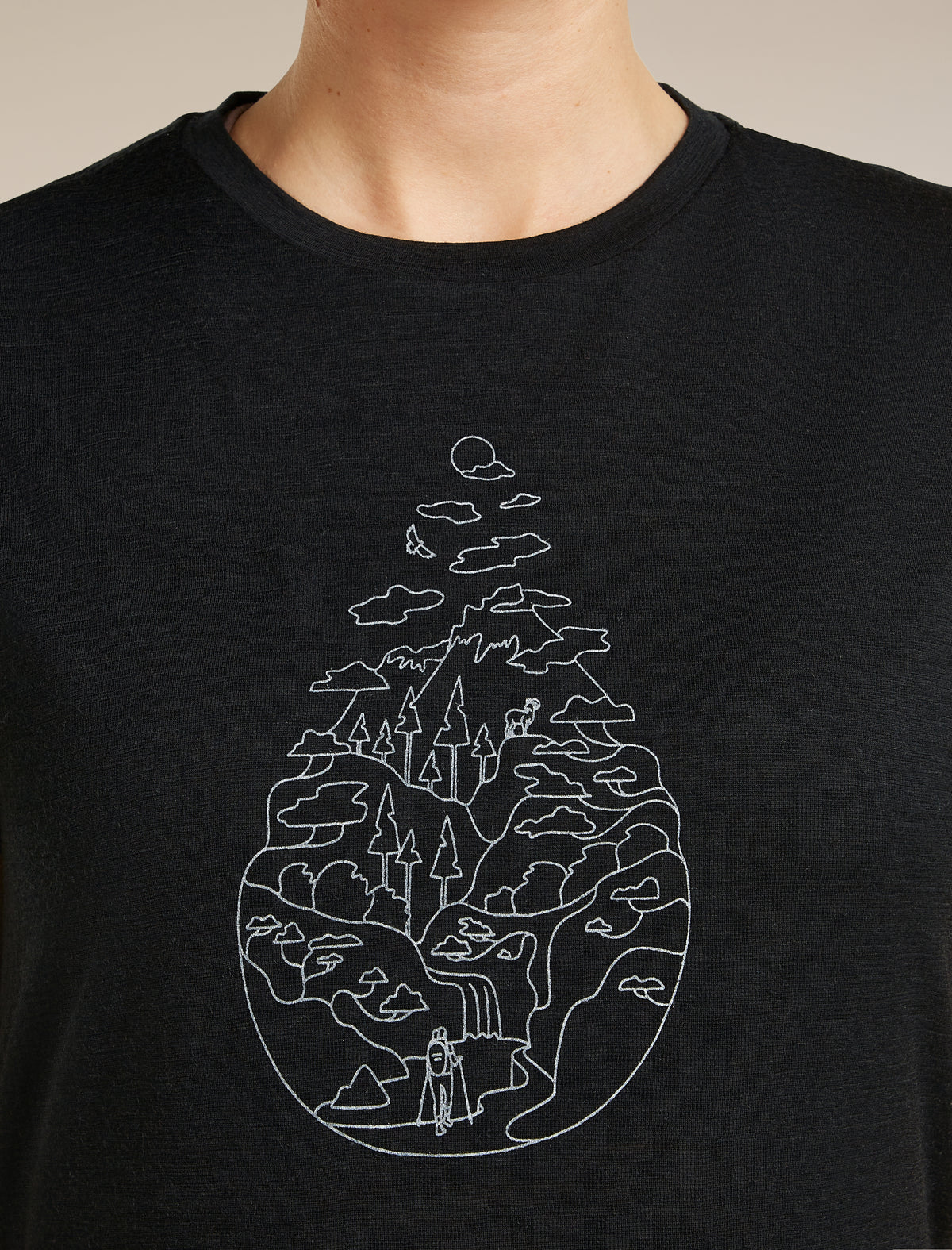 Women's Merino 150 Tech Lite Short Sleeve Tee Hike Path Black - 5