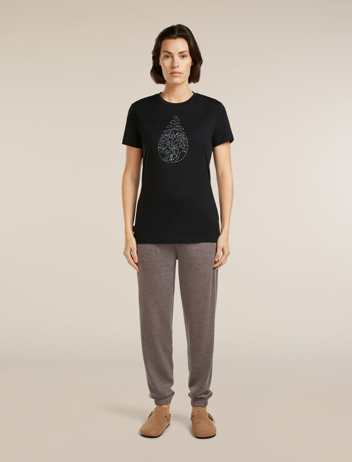 Women's Merino 150 Tech Lite Short Sleeve Tee Hike Path Black - 3