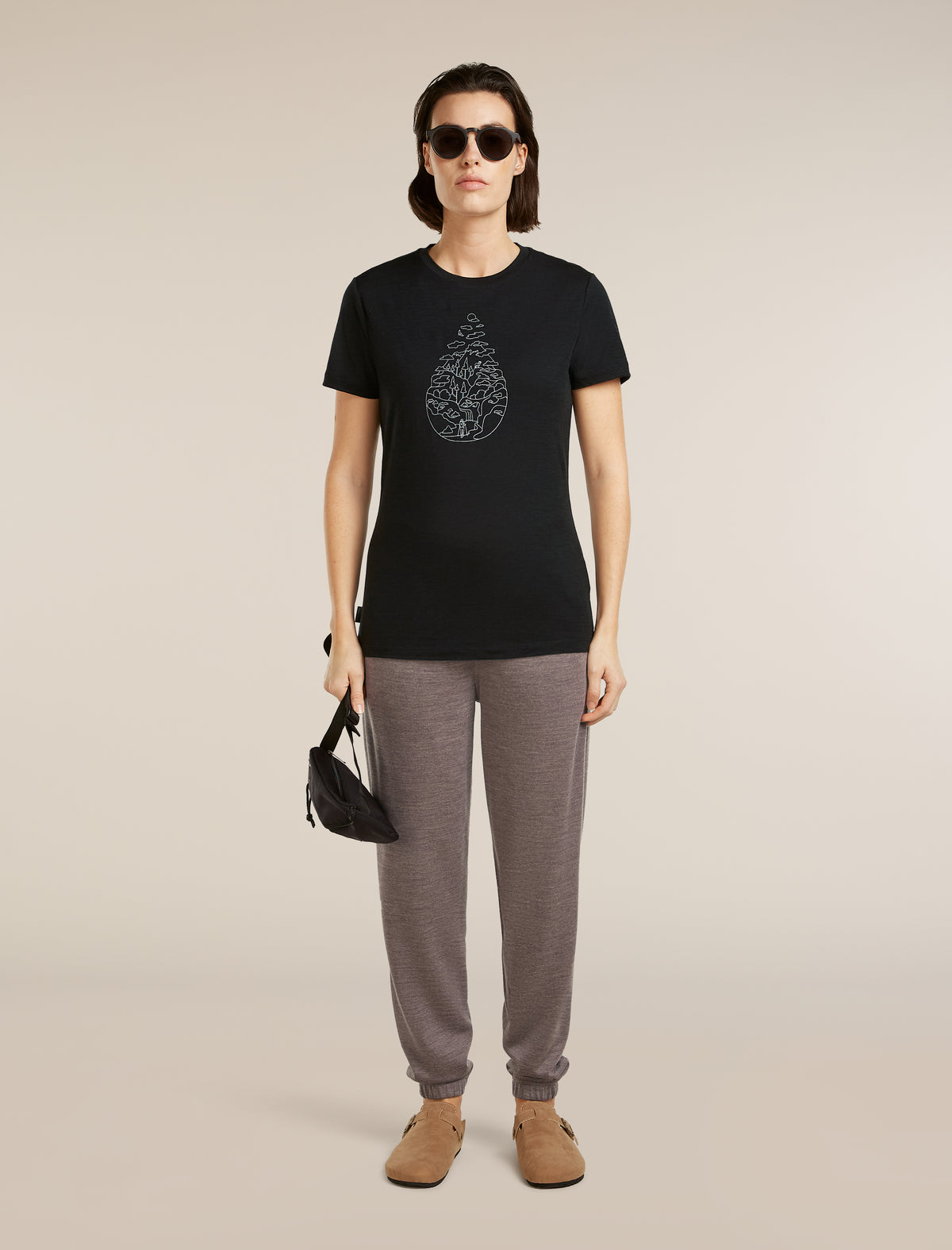 Women's Merino 150 Tech Lite Short Sleeve Tee Hike Path Black - 4