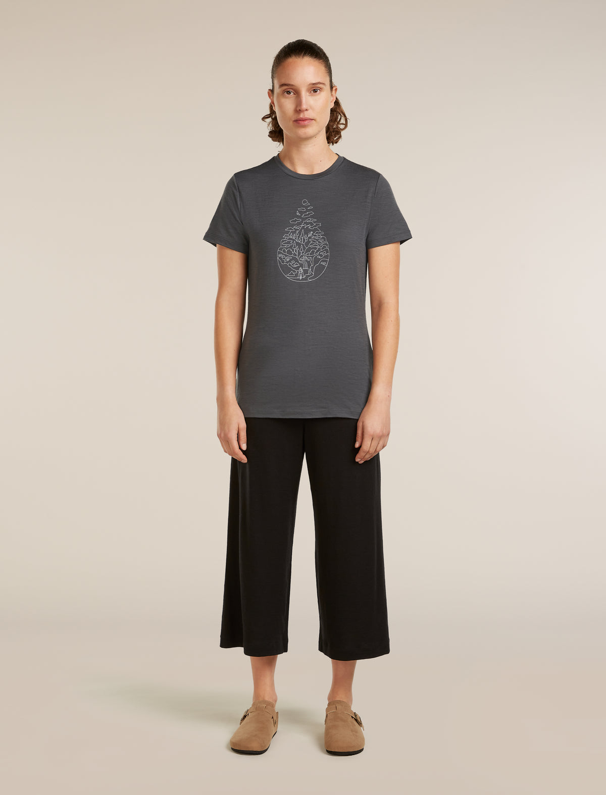 Women's Merino 150 Tech Lite Short Sleeve Tee Hike Path Obsidian - 3