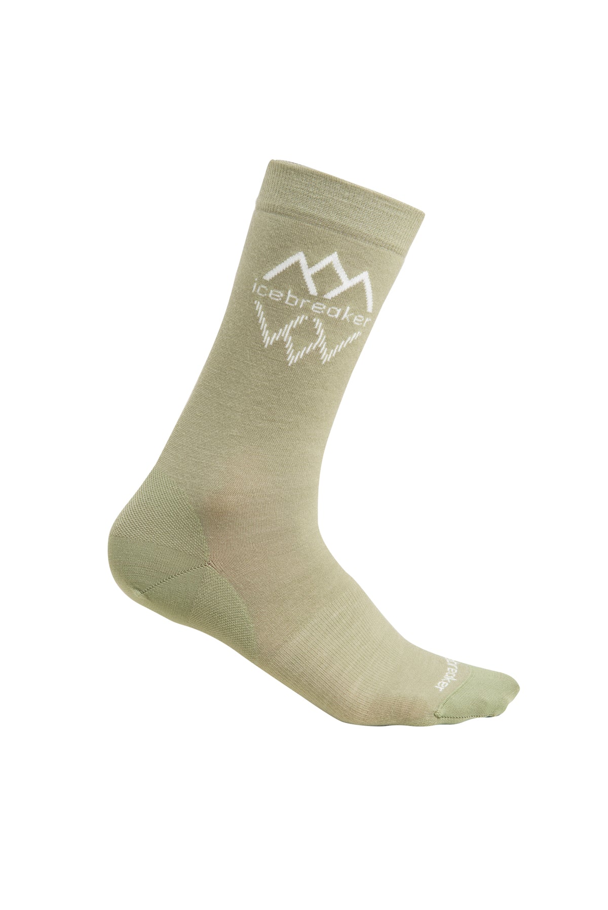 Women's Merino Lifestyle Fine Gauge Crew IB Logo Reflections Socks Lichen/Snow - 5