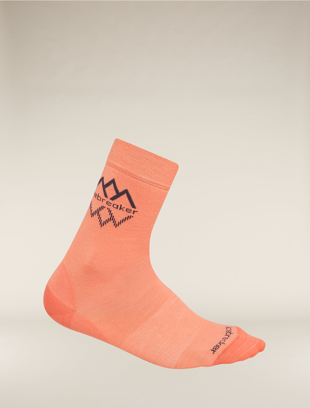 Women's Merino Lifestyle Fine Gauge Crew IB Logo Reflections Socks Tang/Graphite - 4