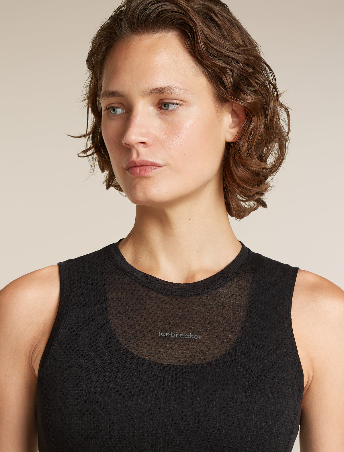 icebreaker Merino Blend 75 Cool-Lite™ Featherlight™ Tank Black  - 7