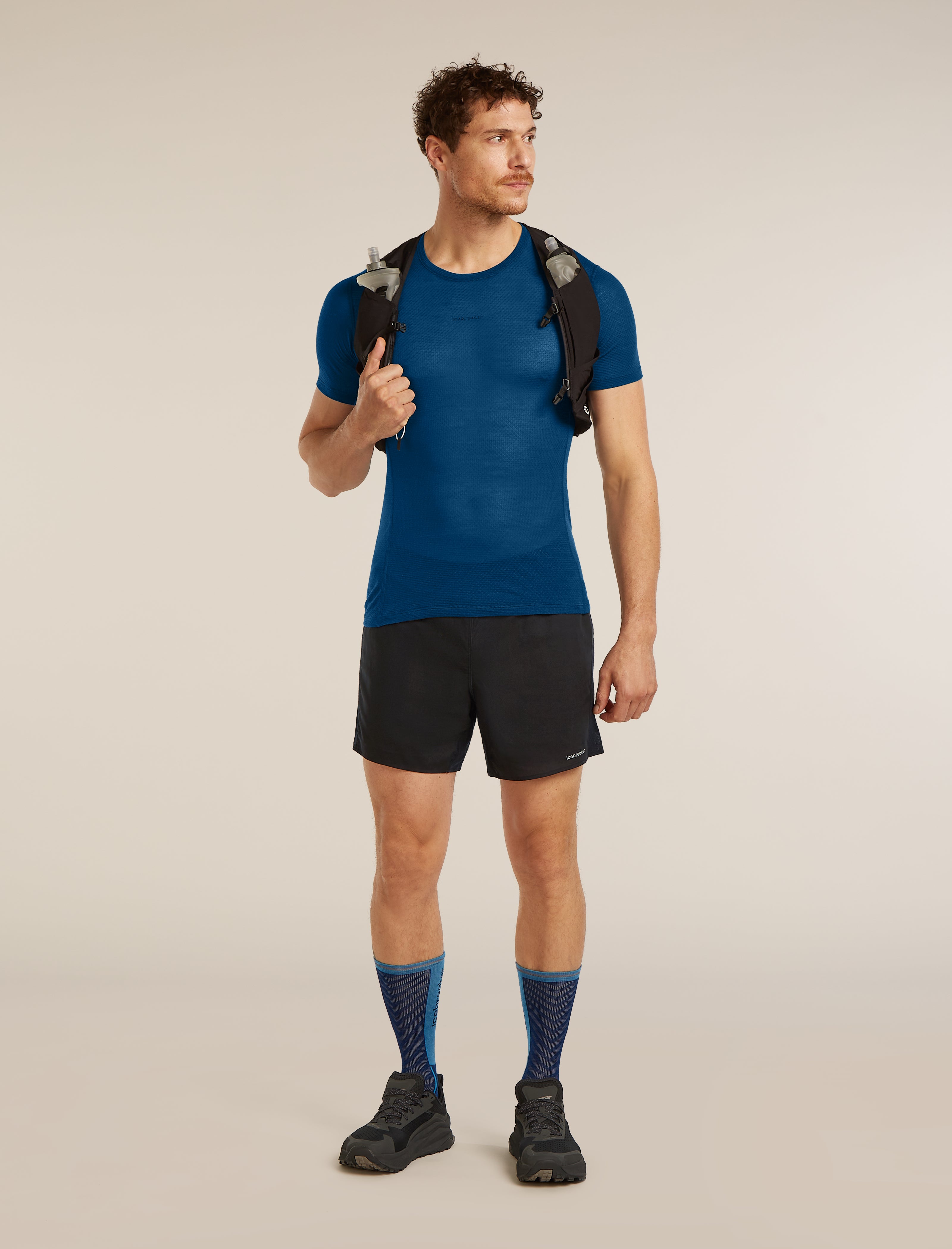 Men Merino Blend 75 Cool-Lite™ Featherlight™ Short Sleeve Crewe