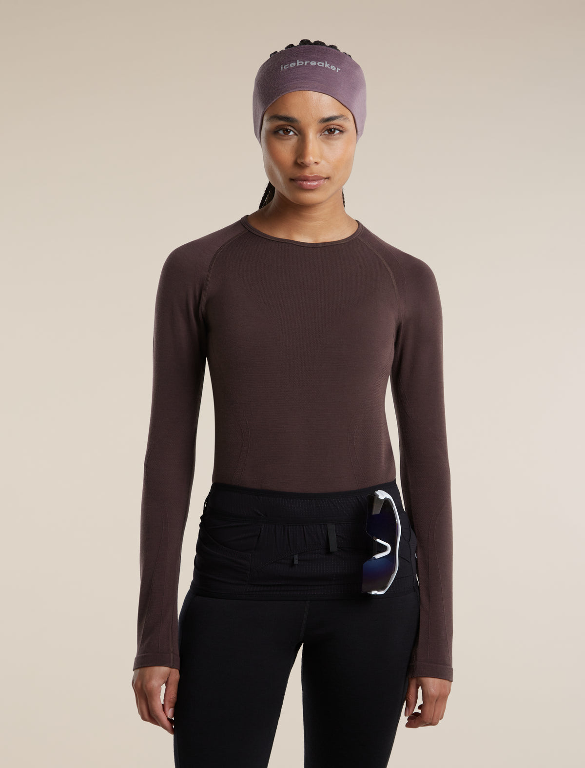 Women's Merino Blend 260 Zoneknit™ Seamless Long Sleeve Crewe Thermal Top Bittersweet - 5