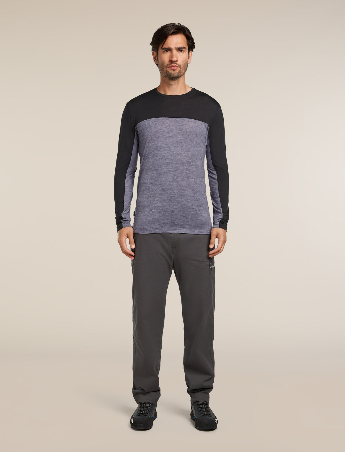 Men's Merino Blend 125 Cool-Lite™ Sphere Long Sleeve T-Shirt Colour Block Graphite Heather - 3