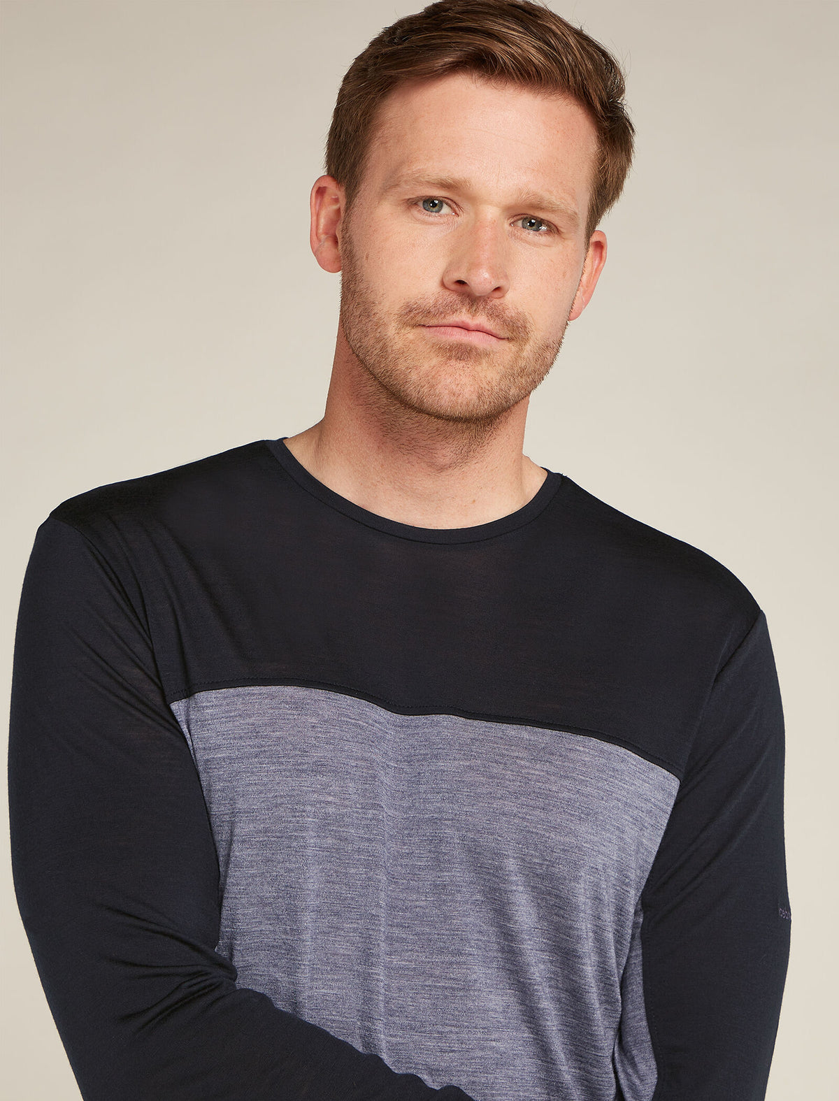 Men's Merino Blend 125 Cool-Lite™ Sphere Long Sleeve T-Shirt Colour Block Graphite Heather - 5