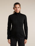 Women's Merino 400 RealFleece™ Descender Long Sleeve Zip Black - 1