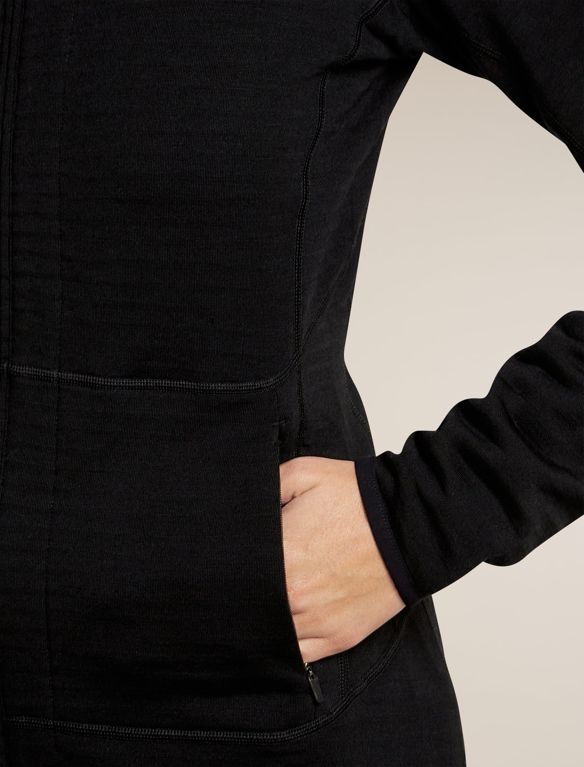 Women's Merino 400 RealFleece™ Descender Long Sleeve Zip Black - 8