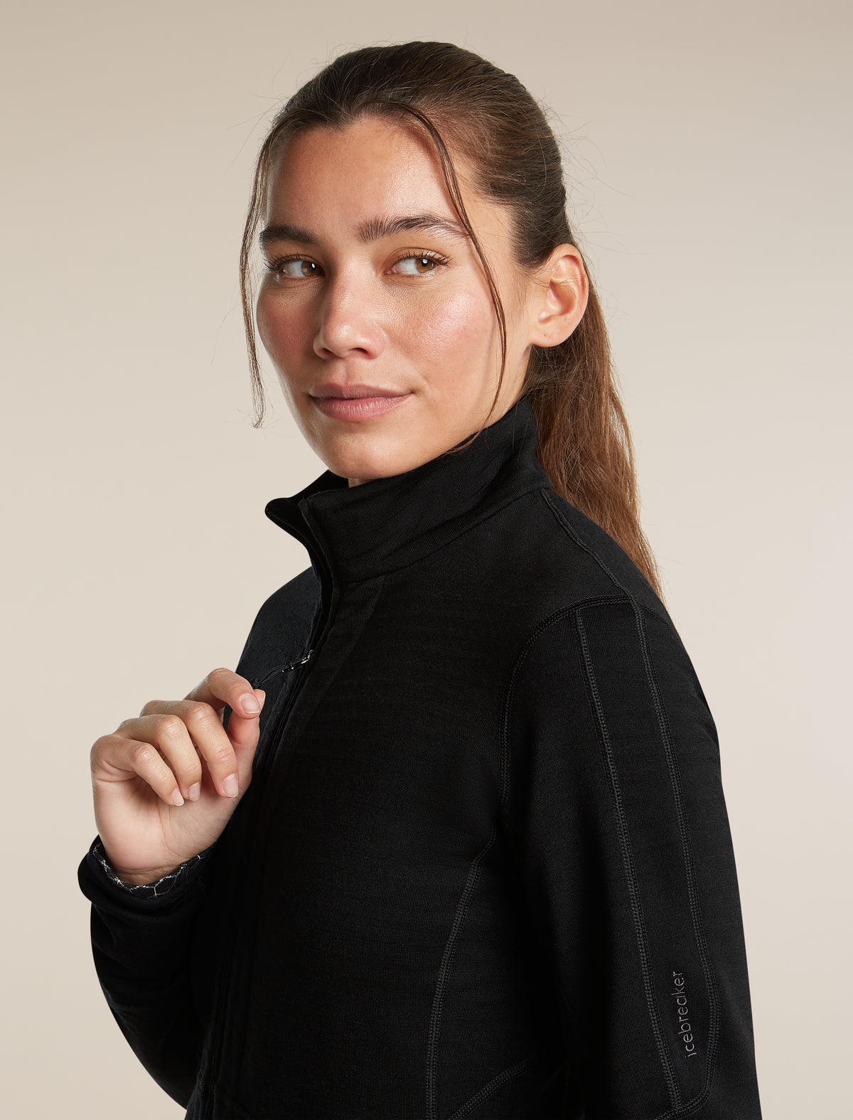 Women's Merino 400 RealFleece™ Descender Long Sleeve Zip Black - 6
