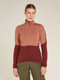 Women's Merino 400 RealFleece™ Descender Long Sleeve Zip Jacket Cedar Wood/Port - 1