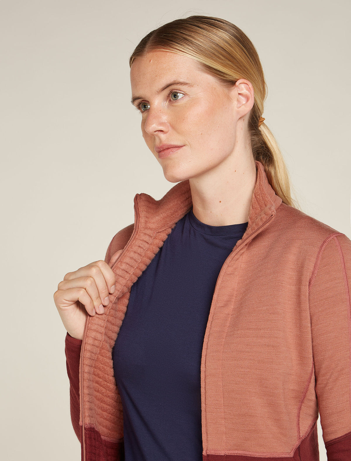 Women's Merino 400 RealFleece™ Descender Long Sleeve Zip Jacket Cedar Wood/Port - 7