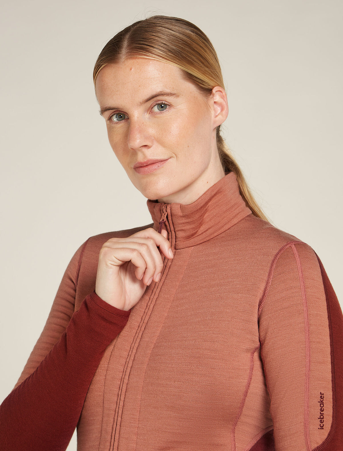 Women's Merino 400 RealFleece™ Descender Long Sleeve Zip Jacket Cedar Wood/Port - 8