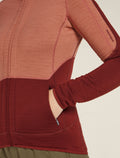 Women's Merino 400 RealFleece™ Descender Long Sleeve Zip Jacket Cedar Wood/Port - 10