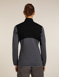 Women's Merino 400 RealFleece™ Descender Long Sleeve Zip Jacket Black/Obsidian - 2