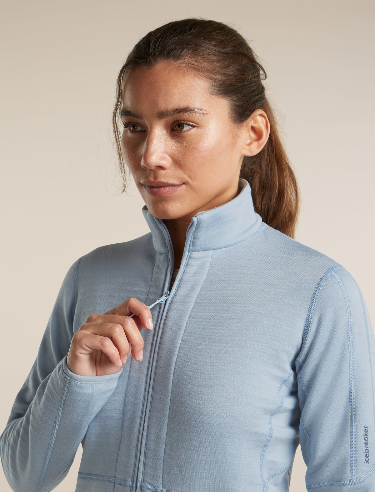 Women's Merino 400 RealFleece™ Descender Long Sleeve Zip Zinc Blue - 4