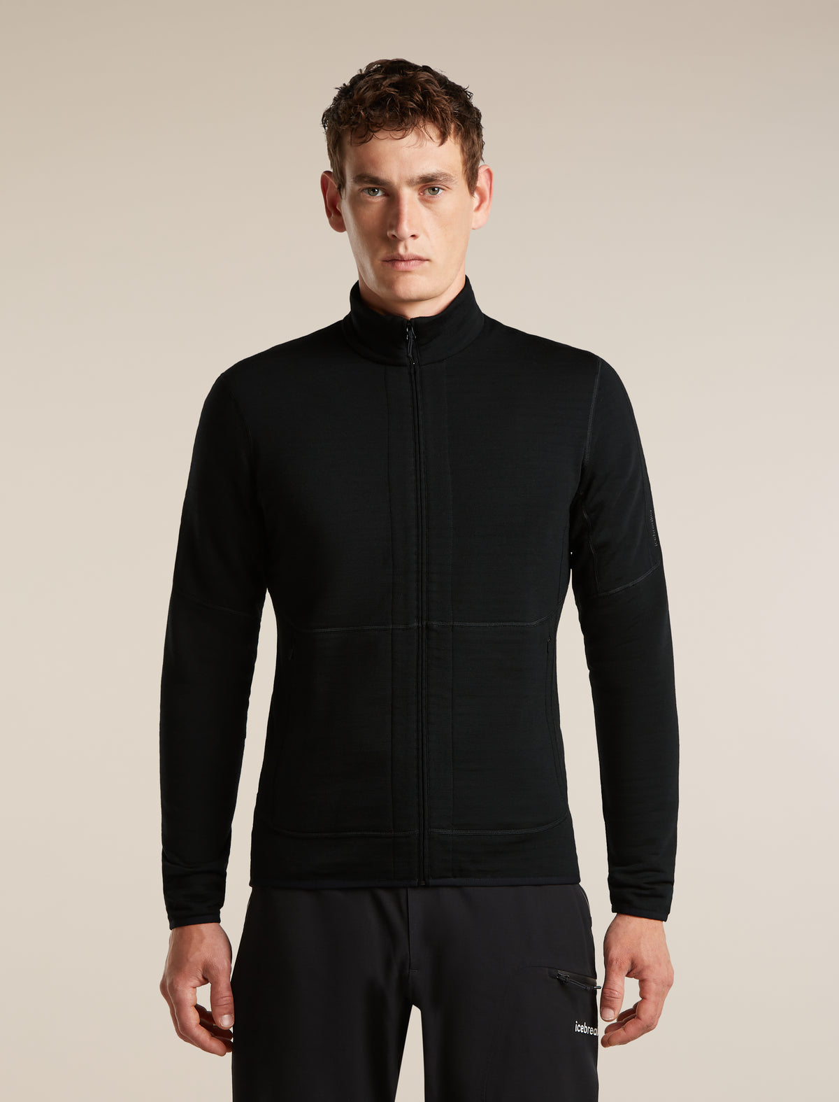 Men's Merino 400 RealFleece™ Descender Long Sleeve Zip Black - 1