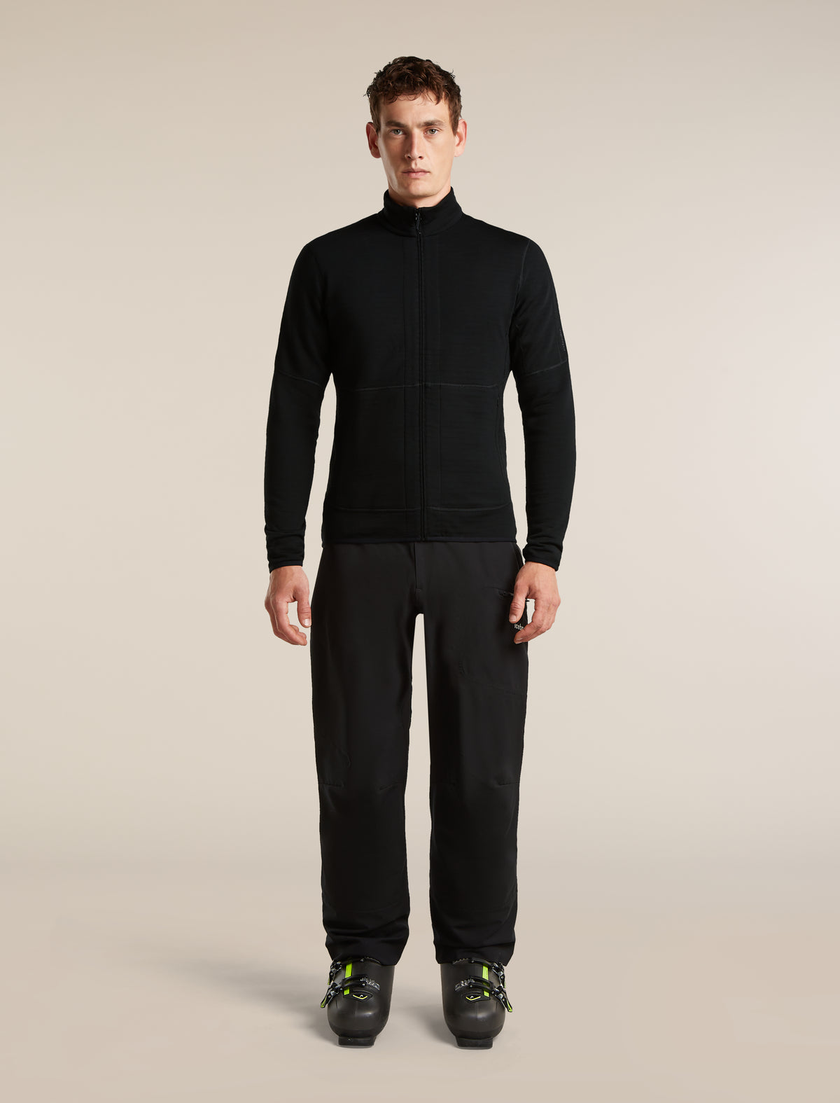 Men's Merino 400 RealFleece™ Descender Long Sleeve Zip Black - 3