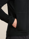 Men's Merino 400 RealFleece™ Descender Long Sleeve Zip Black - 7