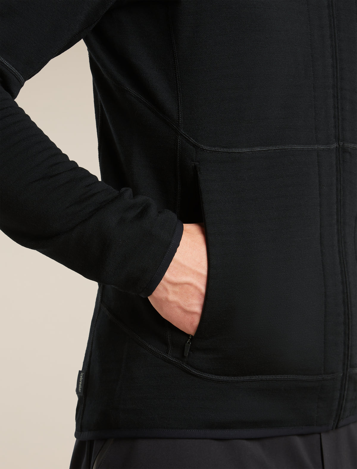 Men's Merino 400 RealFleece™ Descender Long Sleeve Zip Black - 7