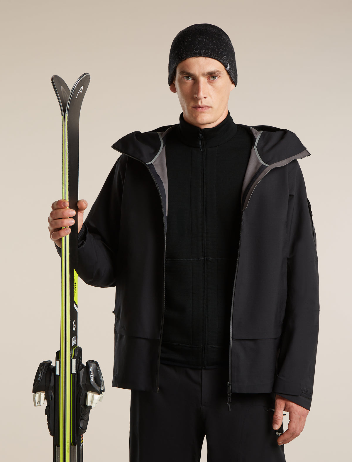 Men's Merino 400 RealFleece™ Descender Long Sleeve Zip Black - 5