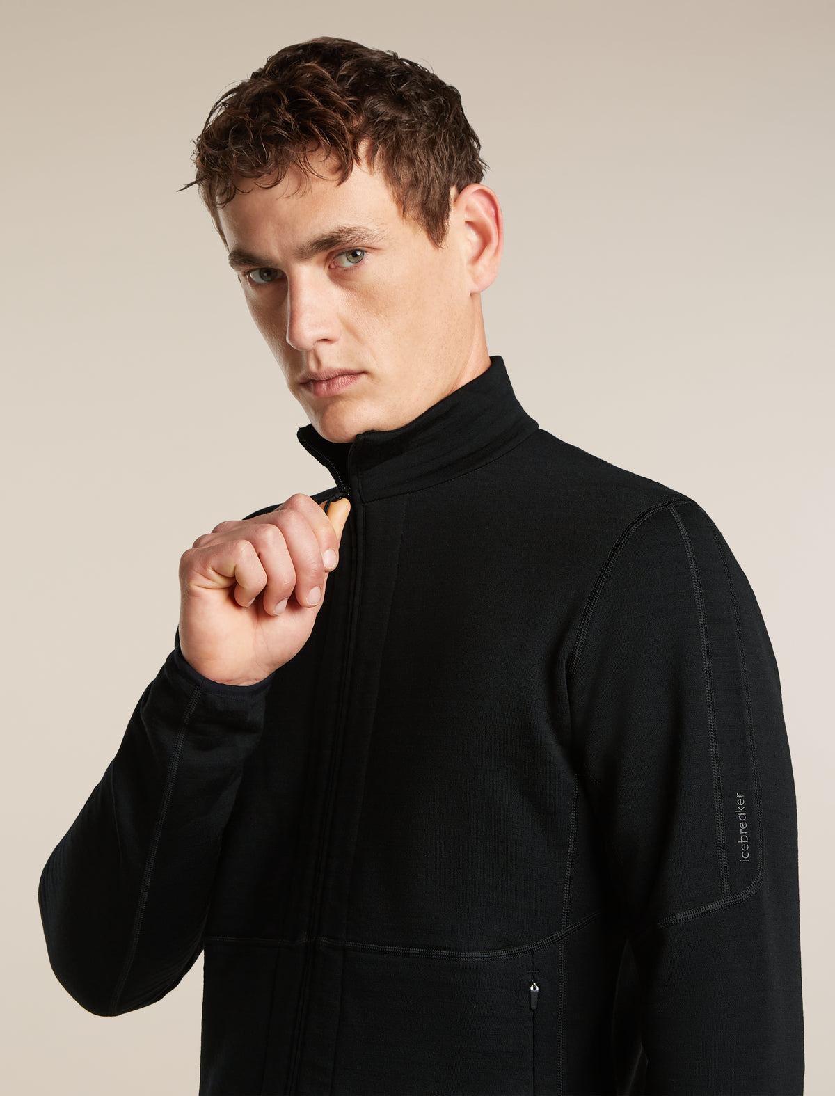 Men's Merino 400 RealFleece™ Descender Long Sleeve Zip Black - 6