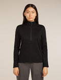 Women's Merino 360 Realfleece™ Elemental Long Sleeve Half Zip Top Black - 1