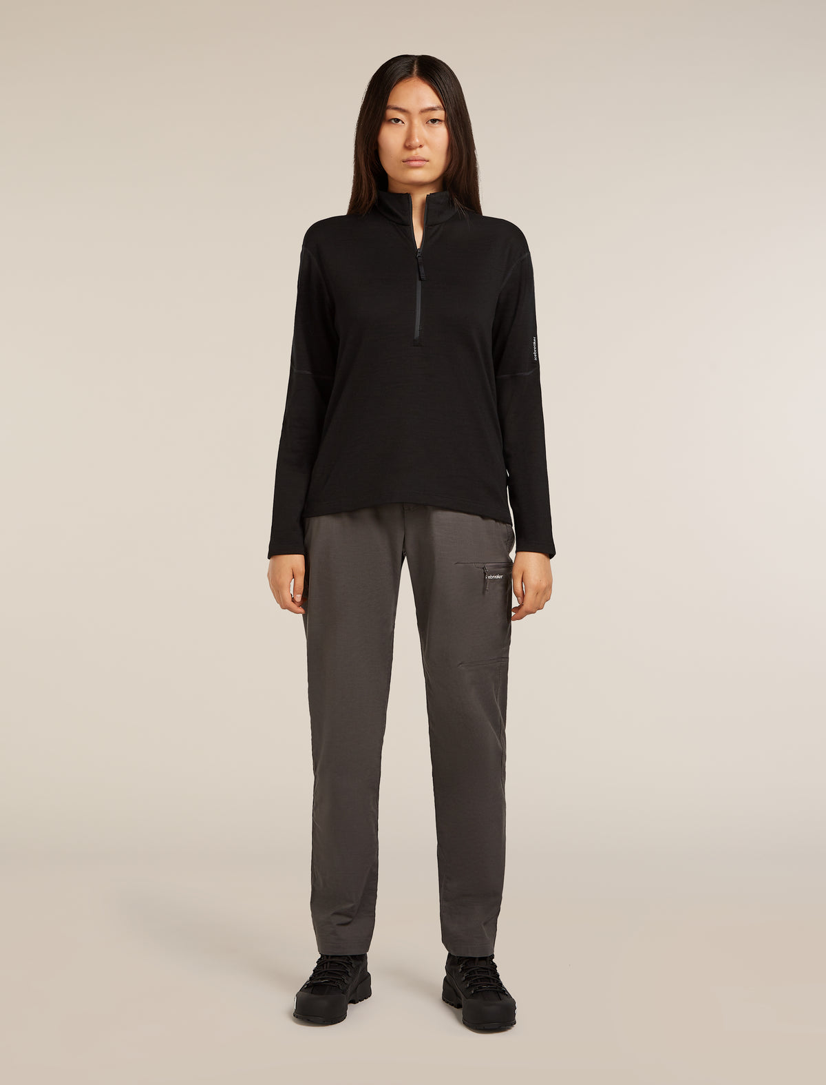 Women's Merino 360 Realfleece™ Elemental Long Sleeve Half Zip Top Black - 3