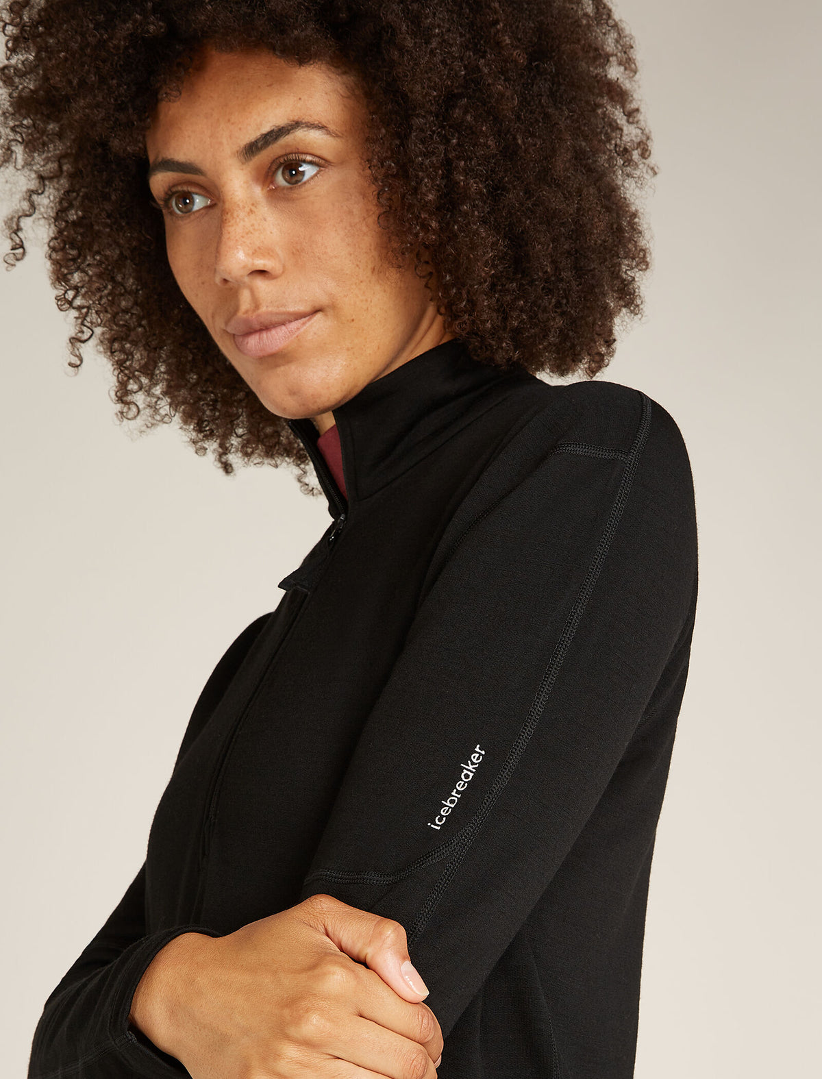 Women's Merino 360 Realfleece™ Elemental Long Sleeve Half Zip Top Black - 6