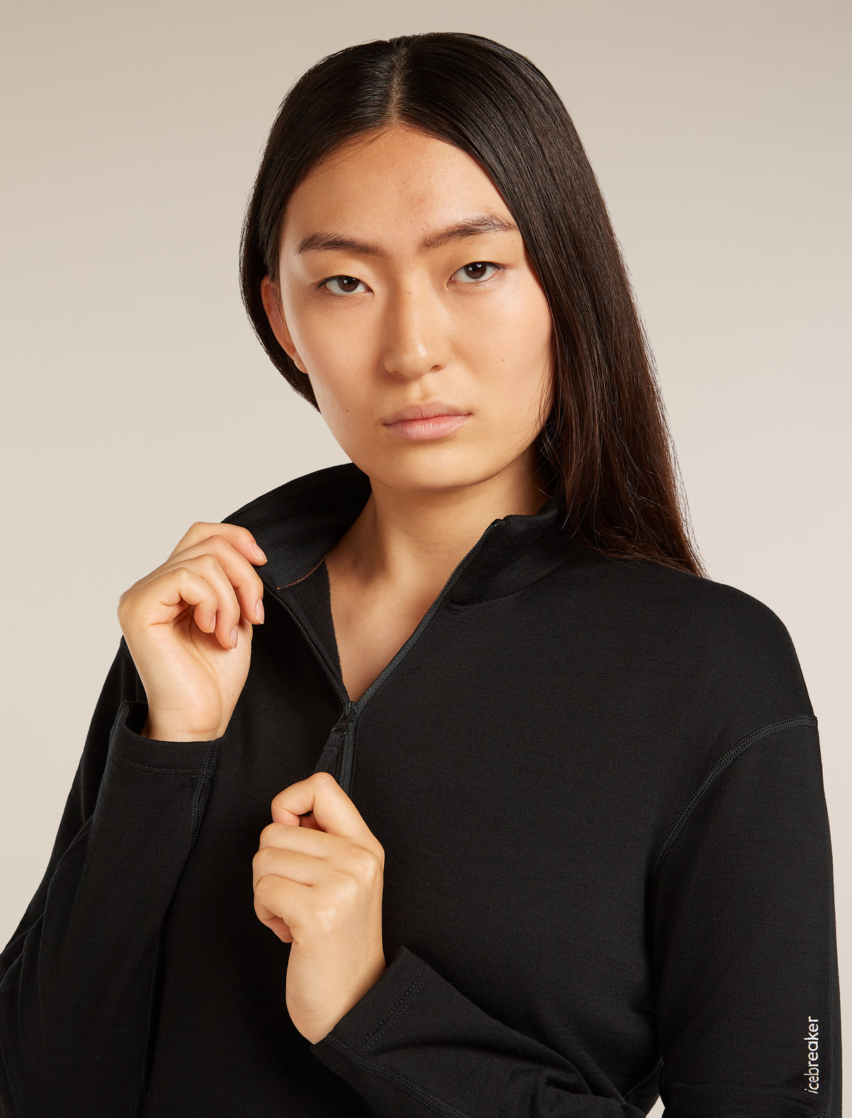 Women's Merino 360 Realfleece™ Elemental Long Sleeve Half Zip Top Black - 8