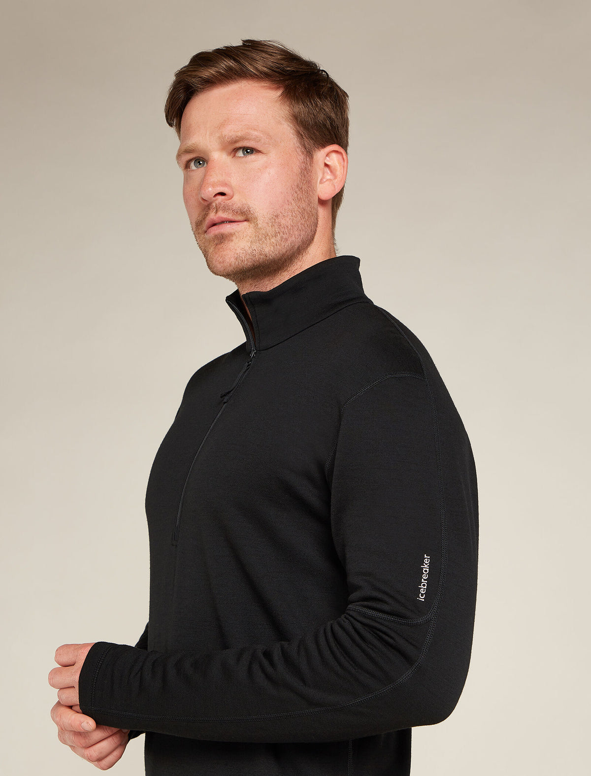 Men's Merino 360 Realfleece™ Elemental Long Sleeve Half Zip Top Black - 9