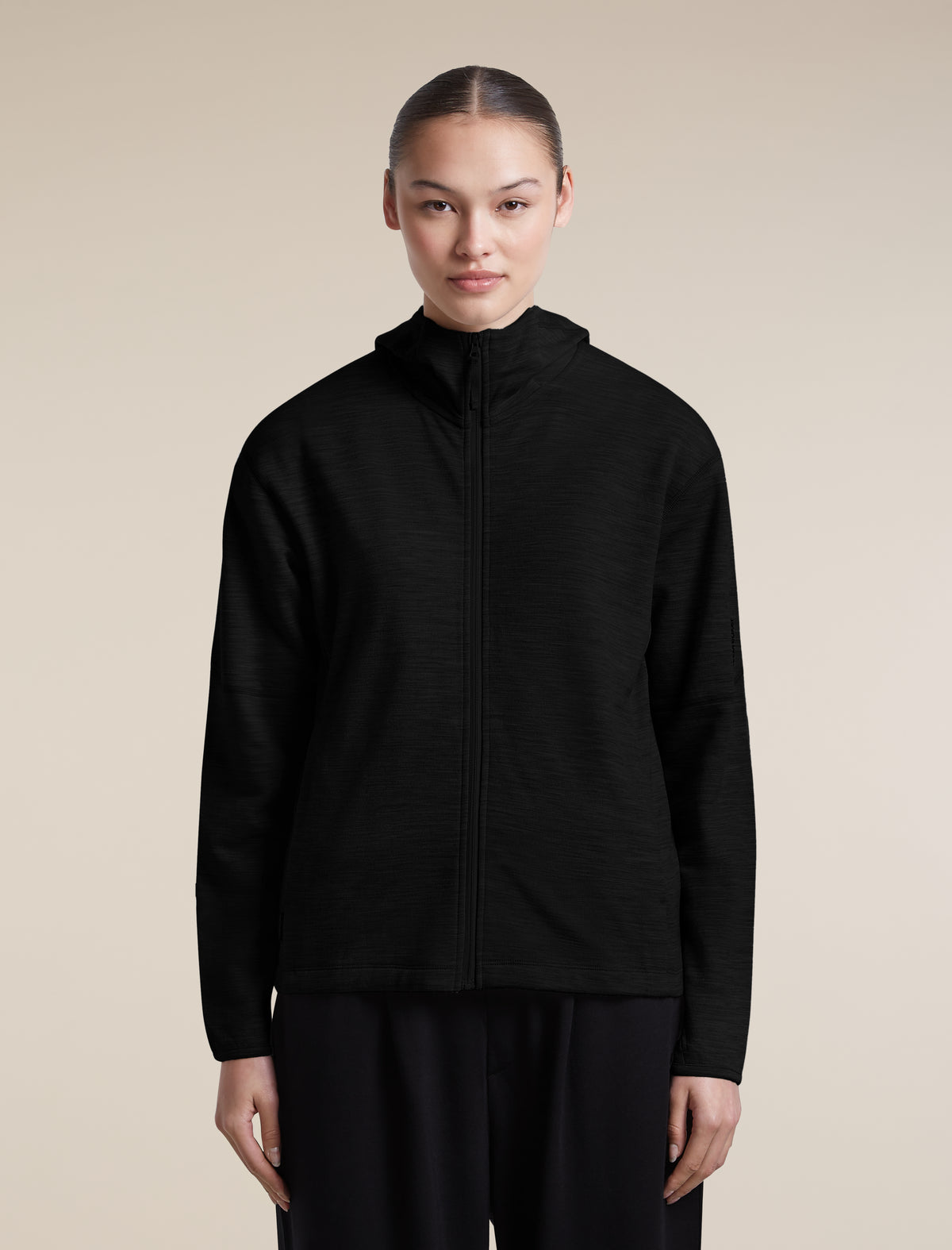 icebreaker Women's Merino 360 RealFleece™ Elemental Long Sleeve Zip Hoodie Black Women - 1