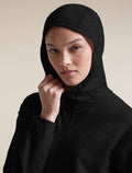 icebreaker Women's Merino 360 RealFleece™ Elemental Long Sleeve Zip Hoodie Black Women - 10