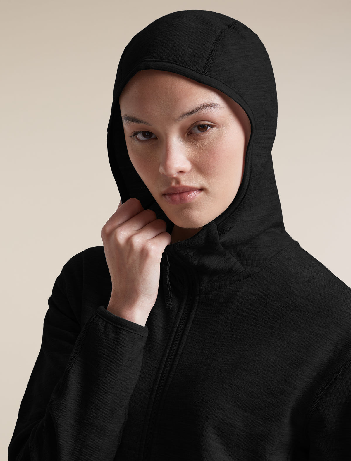 icebreaker Women's Merino 360 RealFleece™ Elemental Long Sleeve Zip Hoodie Black Women - 10