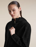 icebreaker Women's Merino 360 RealFleece™ Elemental Long Sleeve Zip Hoodie Black Women - 12