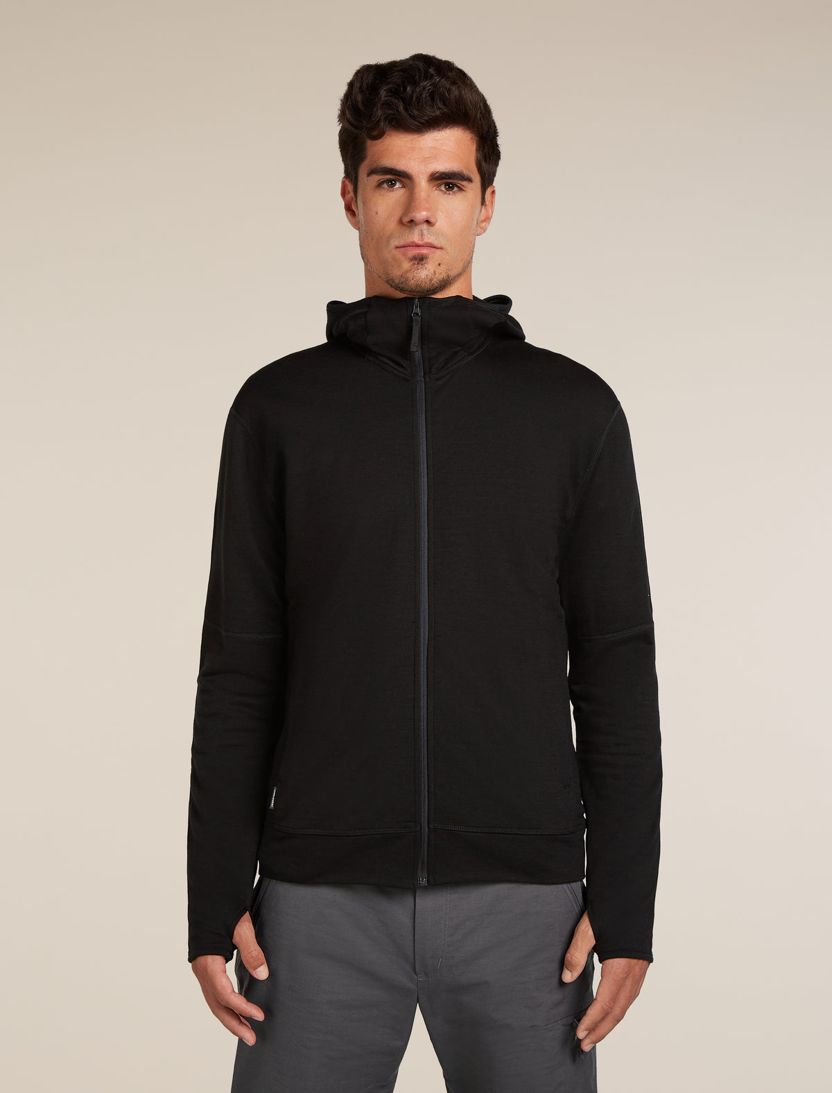 Men's Merino 360 Realfleece™ Elemental Long Sleeve Zip Hoodie Black - 1
