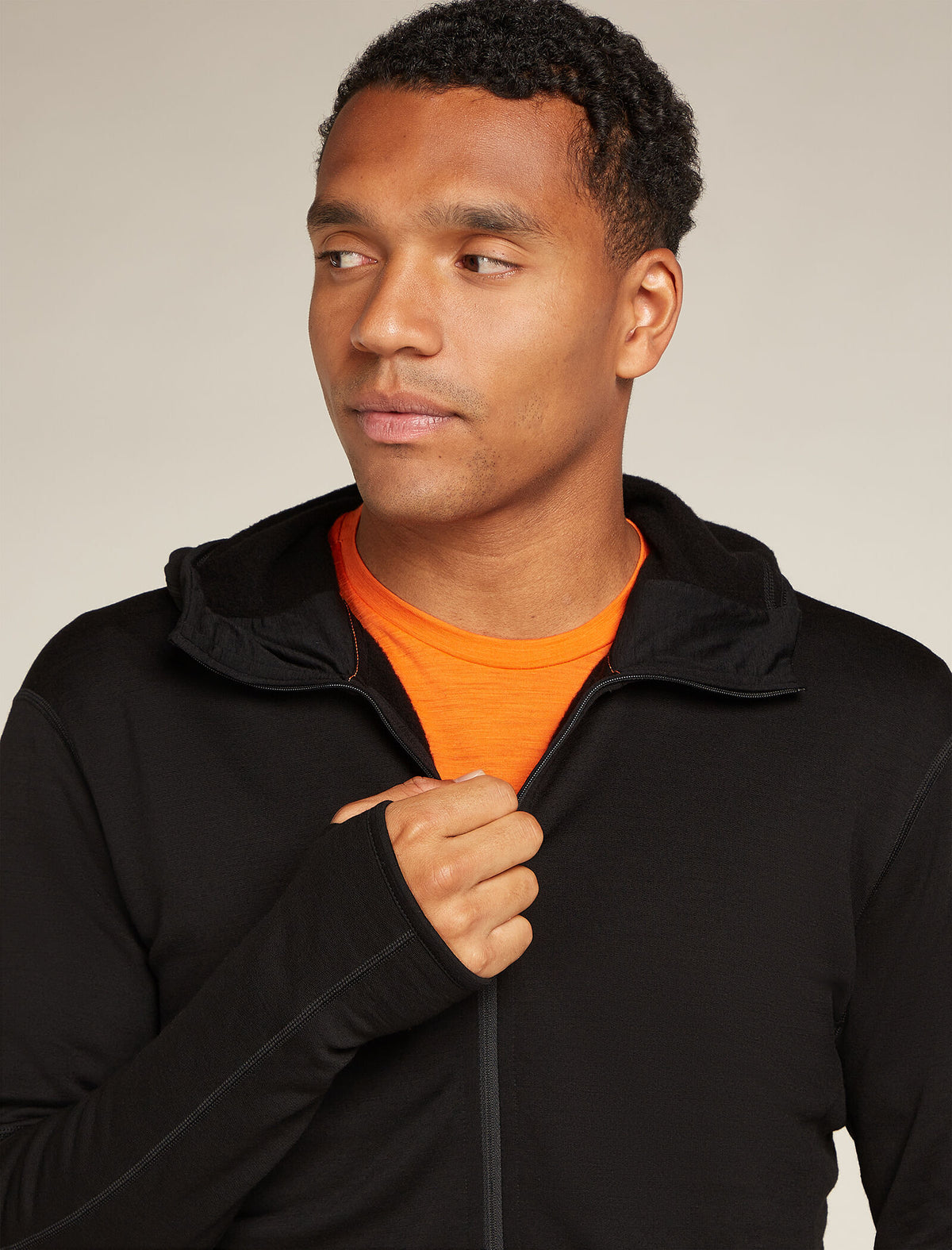 Men's Merino 360 Realfleece™ Elemental Long Sleeve Zip Hoodie Black - 7