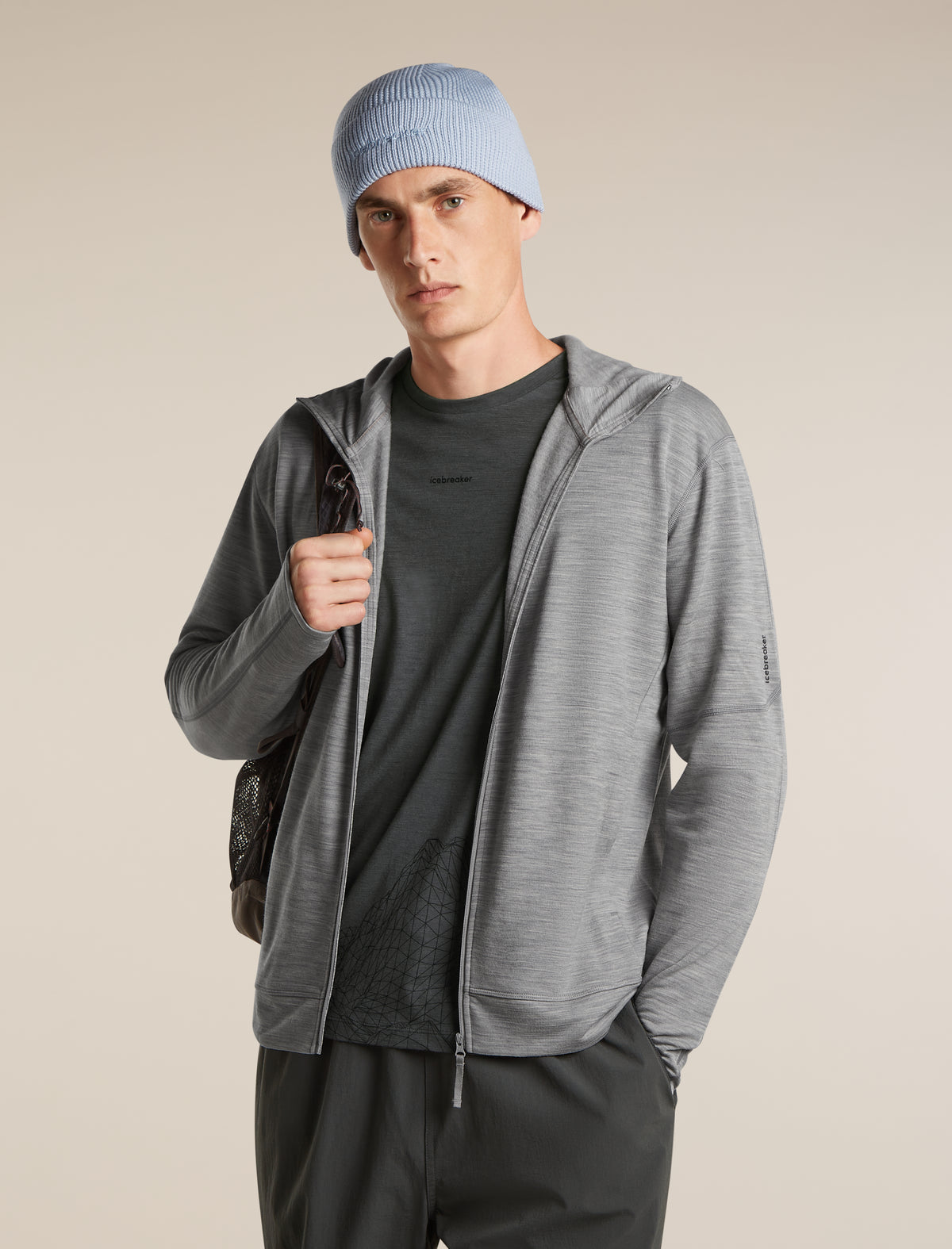 Men's Merino 360 RealFleece™ Elemental Long Sleeve Zip Hoodie Metro Heather - 5