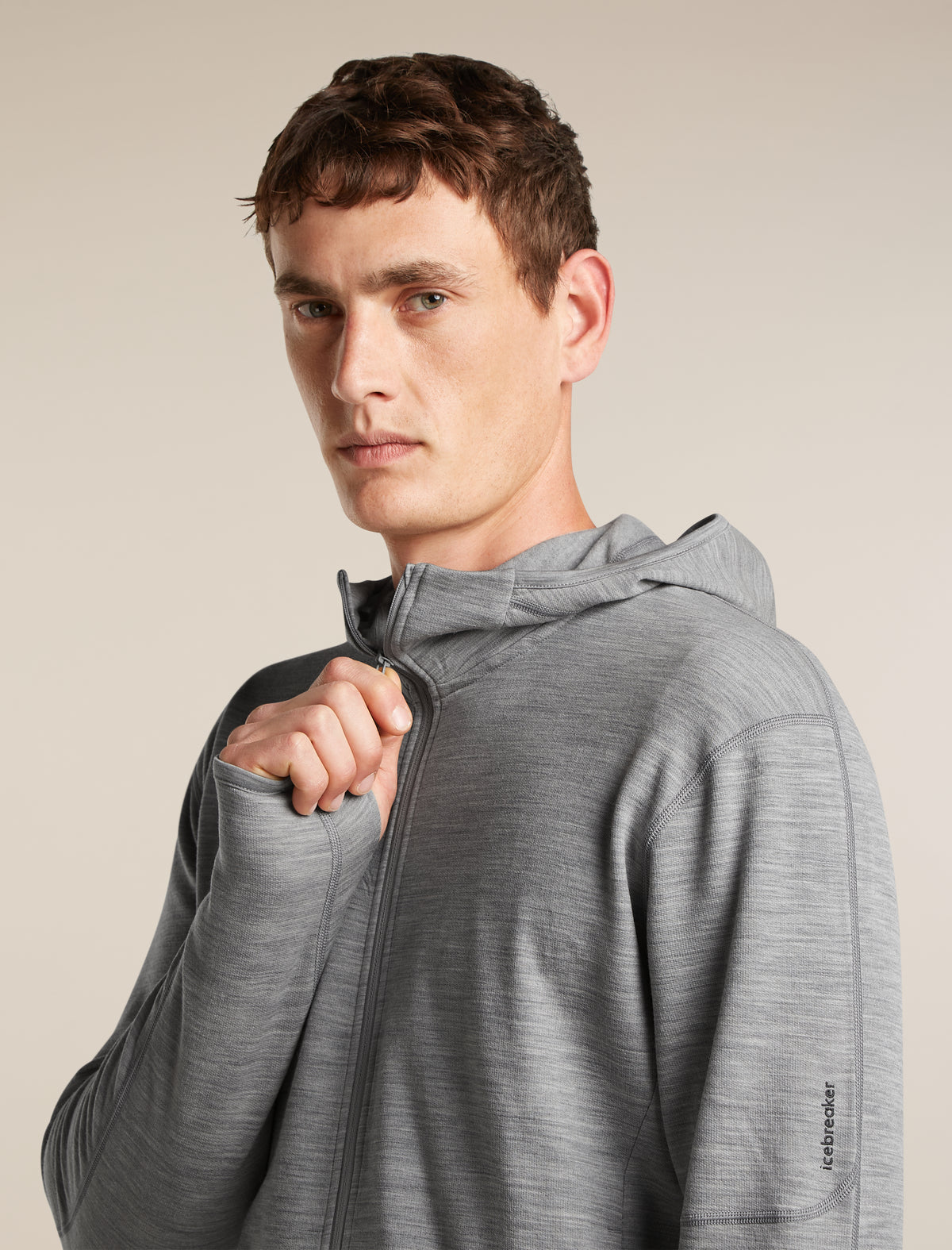 Men's Merino 360 RealFleece™ Elemental Long Sleeve Zip Hoodie Metro Heather - 6